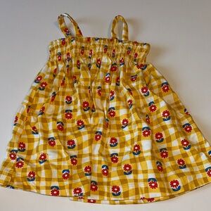 Hanna Andersson Yellow Checkered Floral Dress